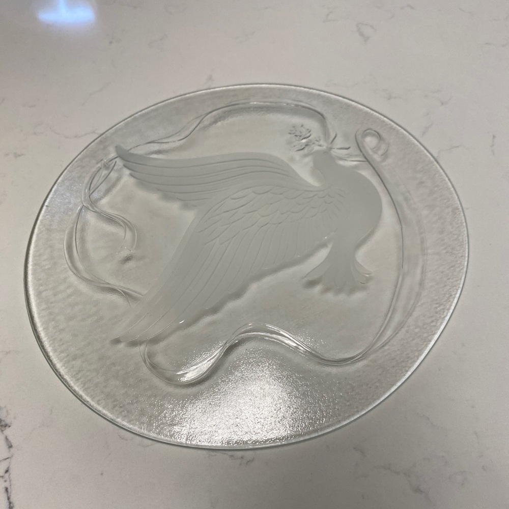 Vintage L.E Smith Depression glass round platter